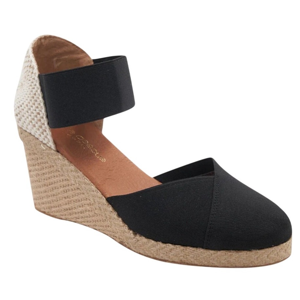 Andre Assous Anouka Black Espadrille‎ Wedge Sandals 11 NEW